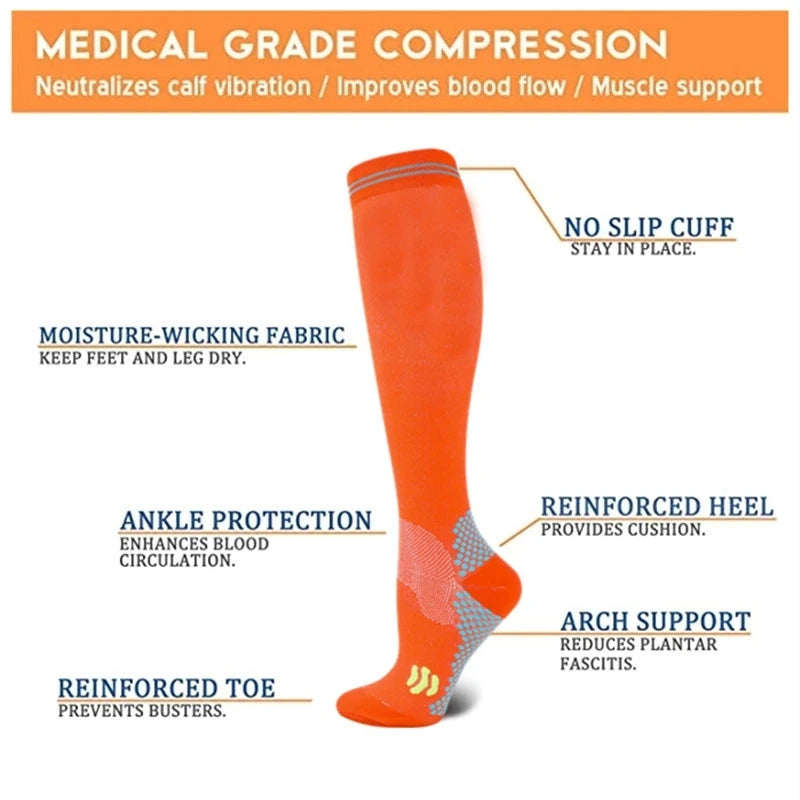 Compression Socks 20-30 Mmhg Medical Nursing Stockings Best For Flight