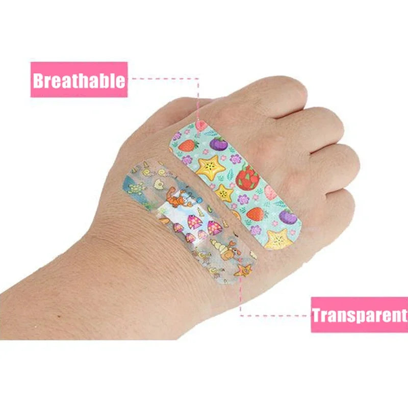 100Pcs Kids Bandages Bulk Kids Cute Cartoon Bandages Flexible Adhesive