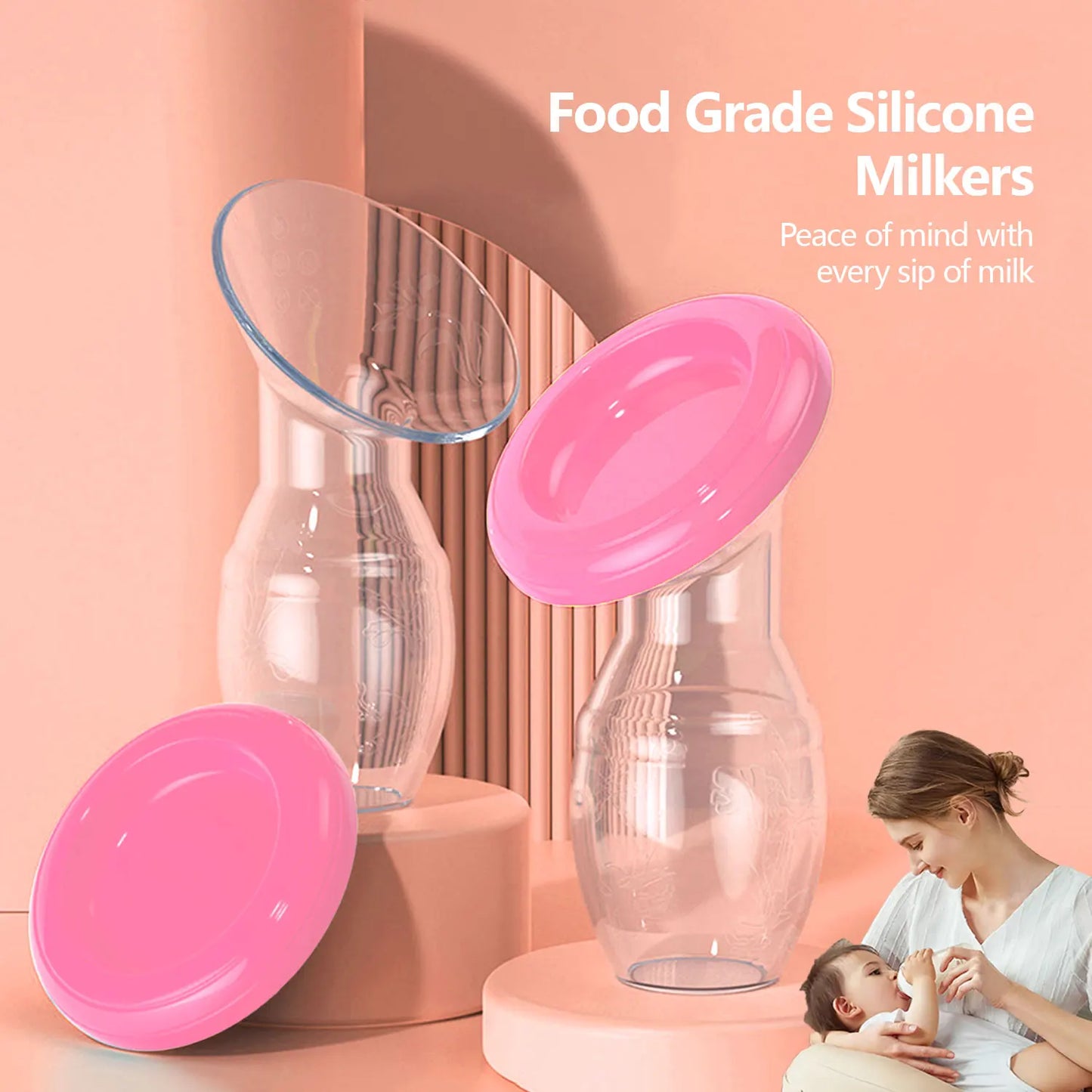 Portable silicone hand breast pump Breast milk reservoir Maternity