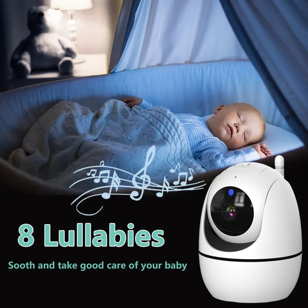 5 Inch Video Baby Monitor With 4X Zoom Babyphone Camera Bebe Nanny