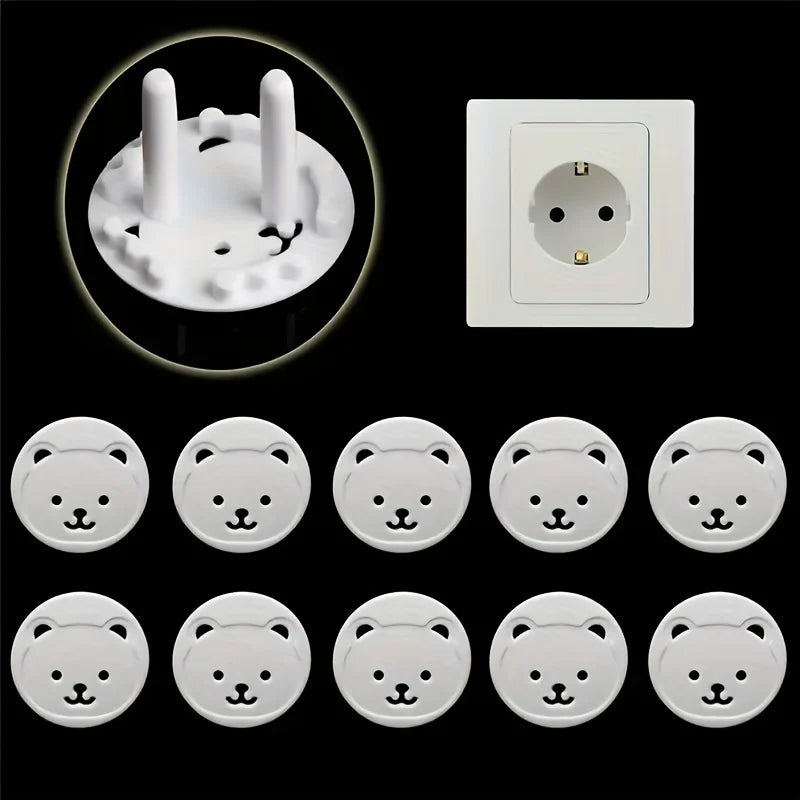 10pcs Bear EU Power Socket Electrical Outlet Baby Kids Child Safety