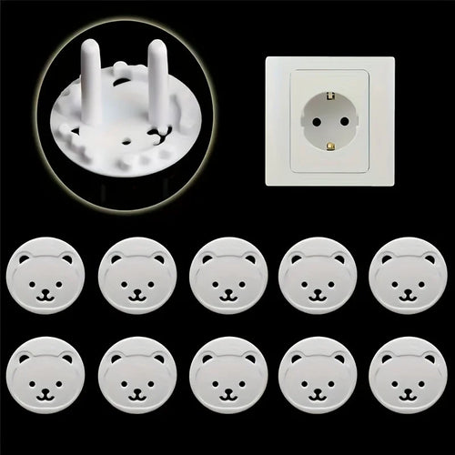 10pcs Bear EU Power Socket Electrical Outlet Baby Kids Child Safety