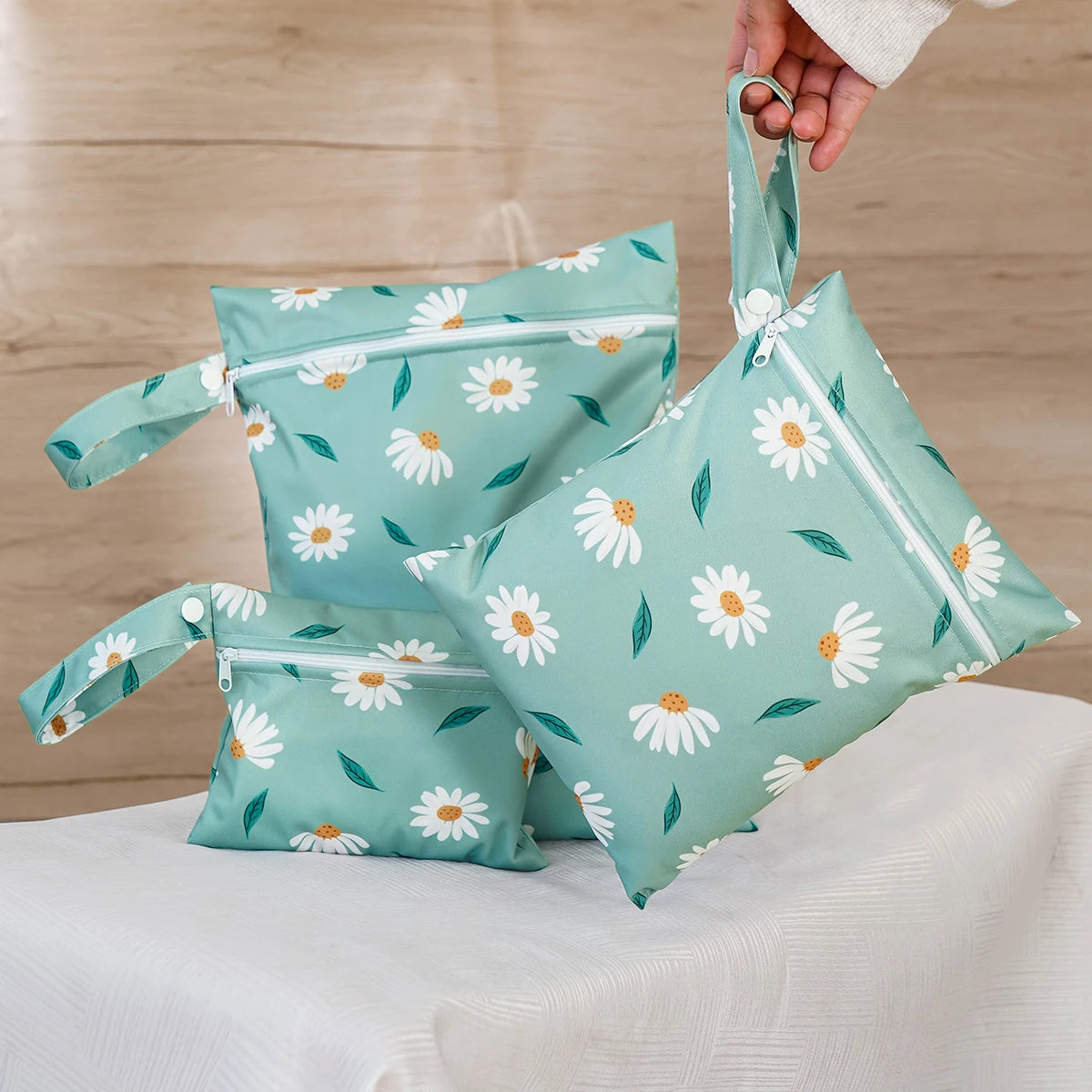 3pcs Different Size Waterproof Wet Bag Wet Dry Bags For Baby Cloth